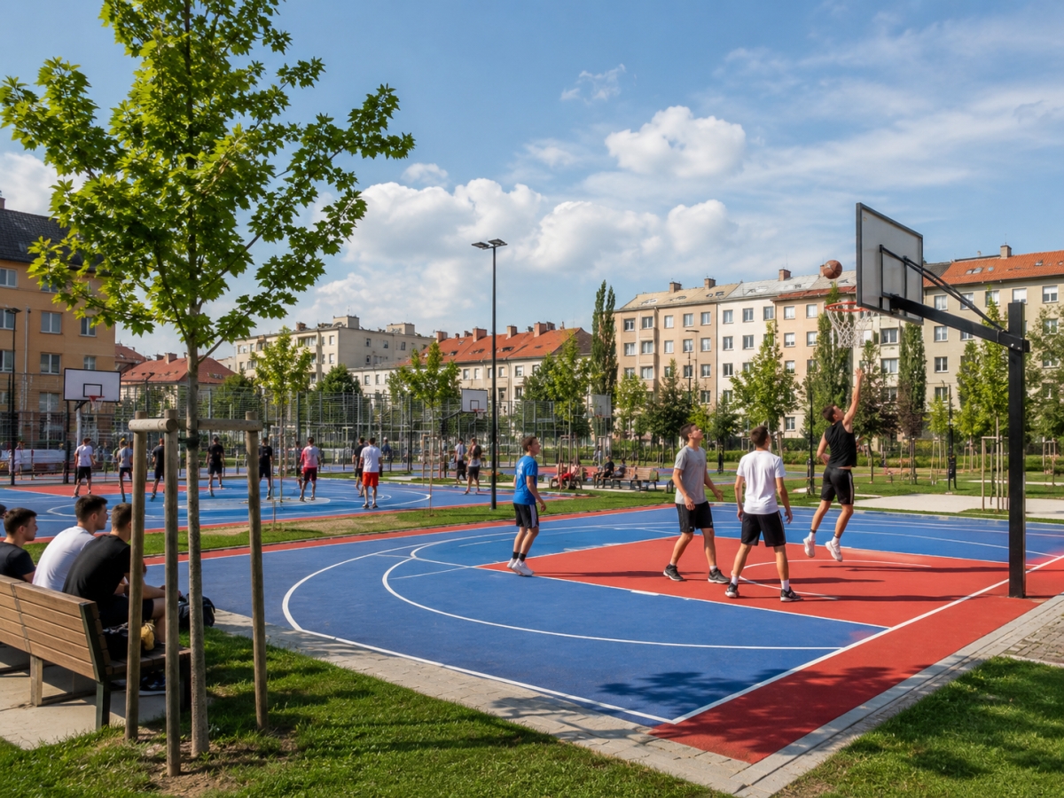 Streetballové a basketbalové plochy